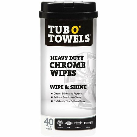 TUB O TOWELS 7 x 8 in. Towels Heavy Duty Chrome Wipes - 40 count FDPTW40-CHR
